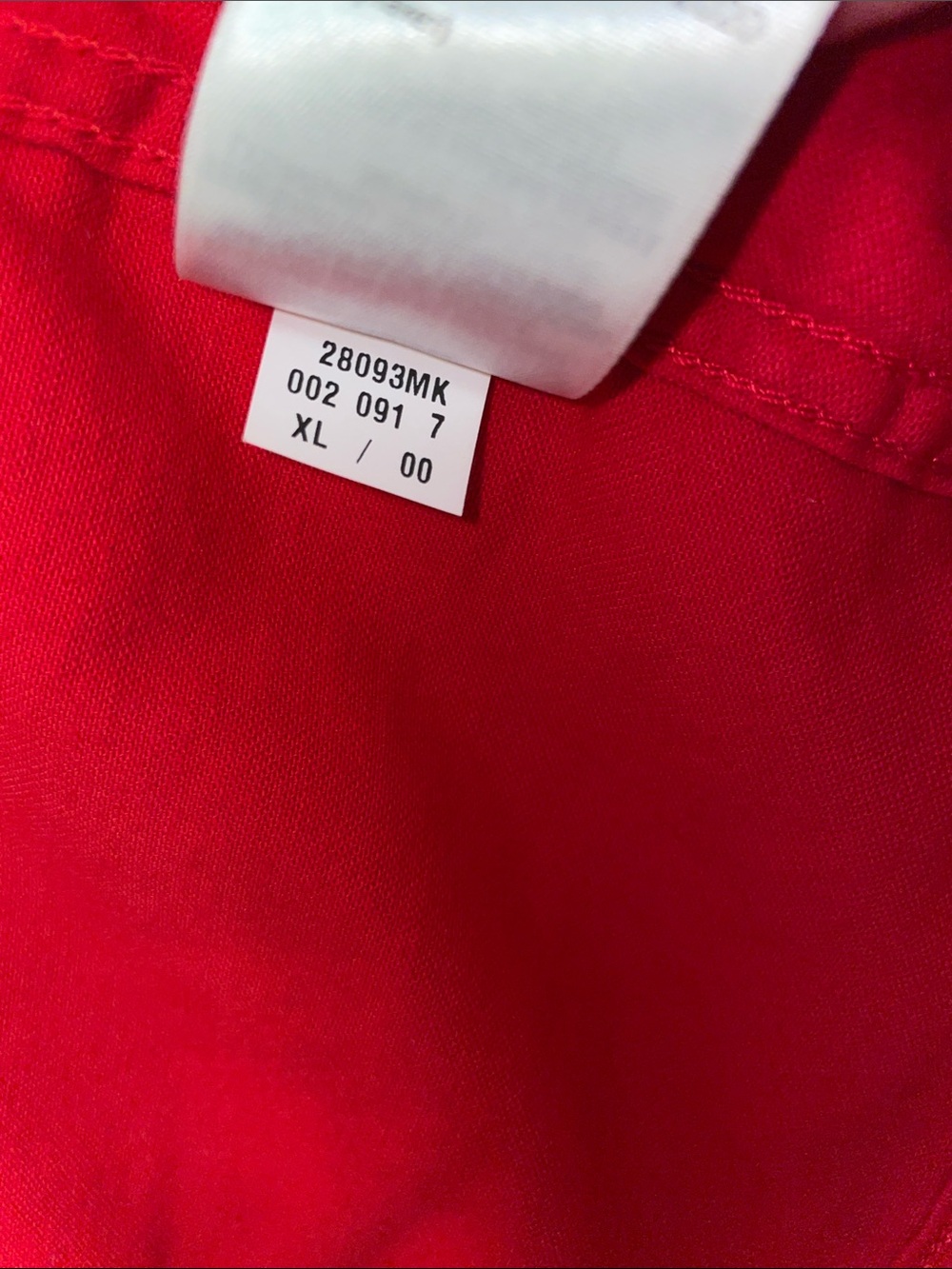 Women’s EUC MICHAEL KORS Red Denim-Style Jacket with Gold Buttons Sz XL - Picture 7 of 10